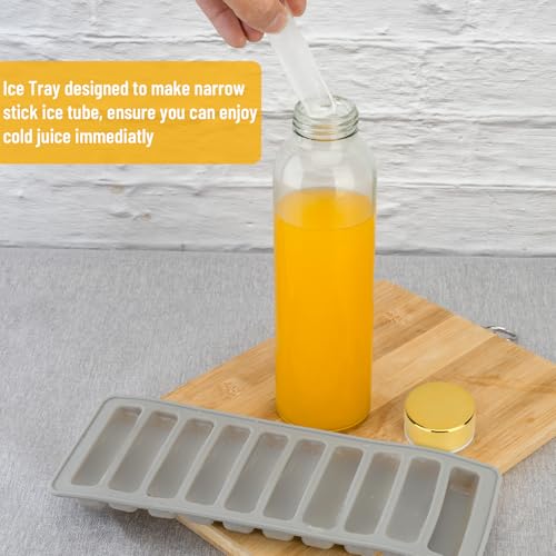 18 oz Glass Juice Bottles with Gold Lids (3 Count)