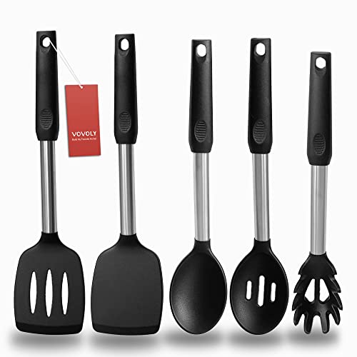 Silicone Spatula and Cooking Spoon (5 Count)
