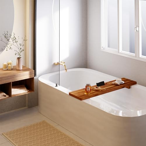 35" L Bathtub Caddy Tray with Accessories Holders