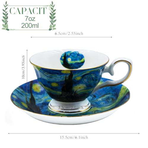 Floral Tea Cups Saucers Set of 2 (2 Count)