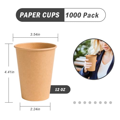 1000 Count 12 oz Paper Cups