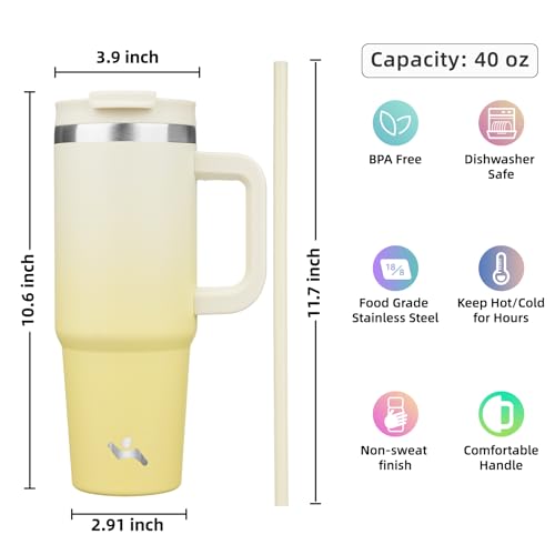40 oz Insulated Tumbler Water Bottle with Handle