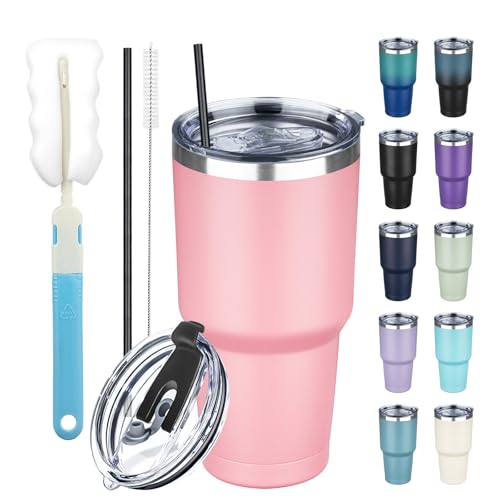 30 oz Tumbler with Lids and Straws
