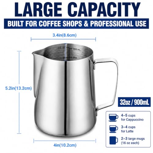 32oz Milk Frothing Pitcher for Coffee Shops