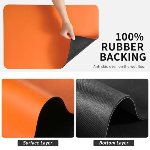 Coffee Mat Absorbent Hide Stain Rubber Backed Dish Drying Mat for Kitchen Counter
