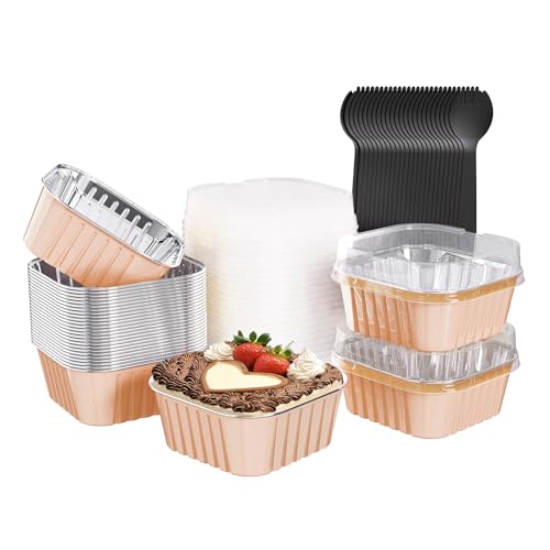 25 Pack Mini Cake Pans with Lids (25 Count)
