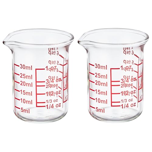 Glass Measuring Cups with V (2 Count (1 fl oz each))