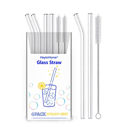 4 Pack Reusable Glass Straw (4 Count)