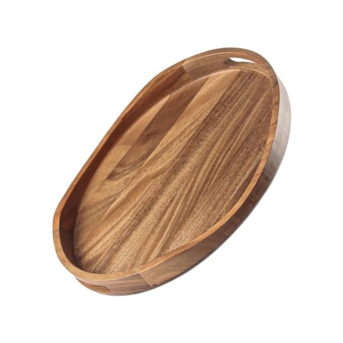 Acacia Wood Serving Tray with Handles