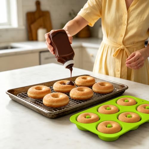 Non Stick Silicone Donut Pan 2Pack (2 Count)