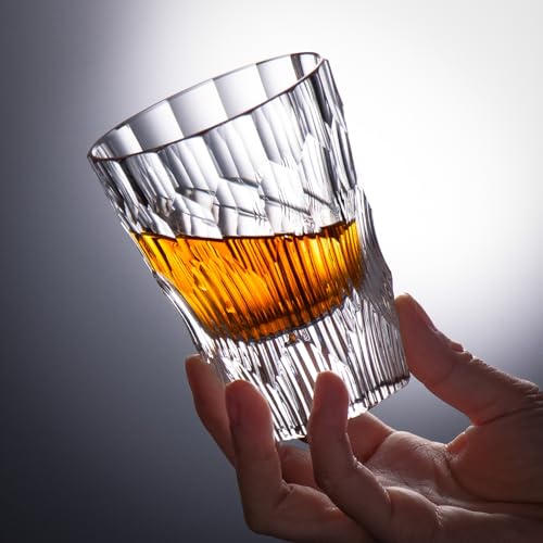 Crystal Whiskey Glasses Set of 2 Handcrafted Old Fashioned Glasses (2 Count)