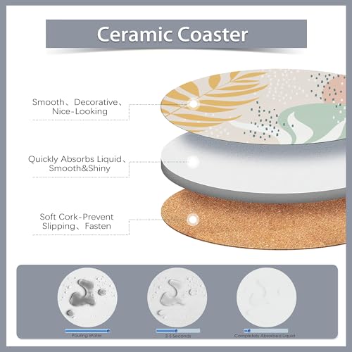 Drink Coasters Set of 6 with Holder