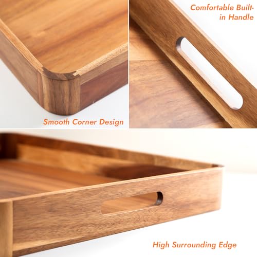Large Ottoman Tray Wooden Serving Tray with Handles