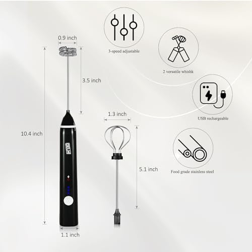 Milk Frother Electric USB Stainless Steel Accessory