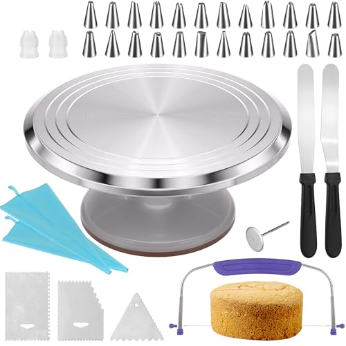 12 Inch Round Aluminum Revolving Cake Decorating Stand