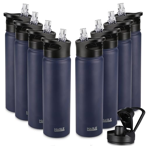 Insulated Water Bottle 22 oz Double Wall Stainless Steel Water Bottle Wide Mouth with Straw Lid & Spout Lid Keeps Cold or Hot