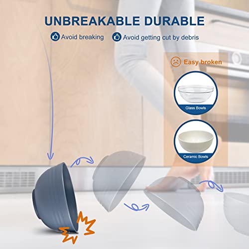 BPA Free Unbreakable Wheat Straw Cereal Bowls (26 Count)