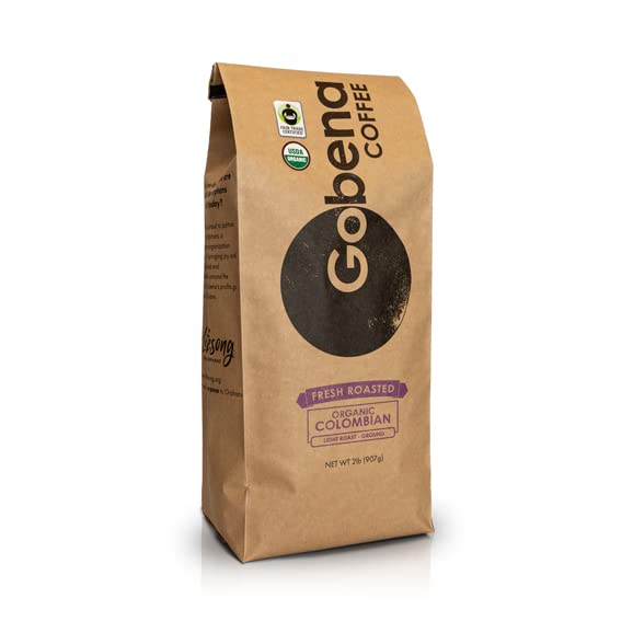 Coffee 2lb Fair Trade Organic Certified Colombian Ground Light Roast (32 Ounce)