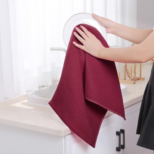 100% Cotton Waffle Weave Kitchen Dish Towels 4 (4 Count)