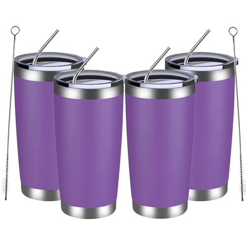 20oz Tumbler 4 Pack Double Wall Vacuum Insulated Travel Mug Bulk (4 Count)
