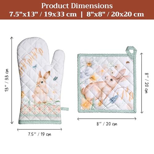 100% Cotton Oven Mitt & Pot Holder Set (2 Count)