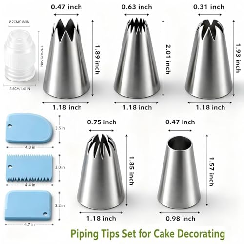17 Pcs Large Piping Tips Set