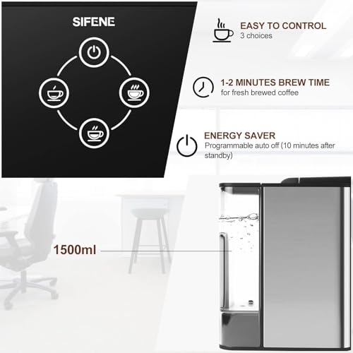 3-in-1 Single Serve Coffee Maker, Pod, Ground Coffee & Tea Brewer, Fast Brew Compact Coffee Machine with Touch Screen and 50 oz Water Reservoir
