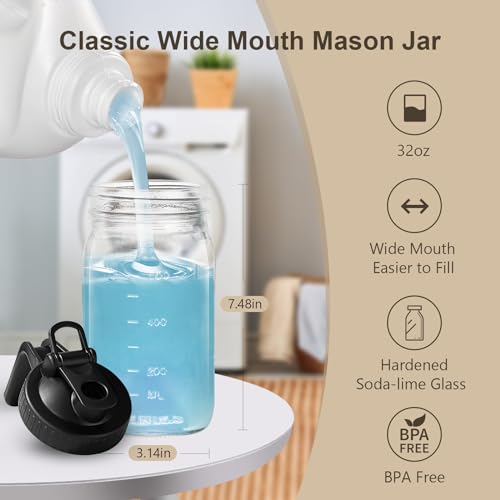 32oz Mason Jar with Lid (2 Count)