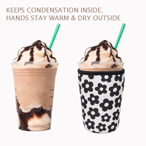 Reusable Insulated Neoprene Iced Coffee Cup Sleeve (3 Count)