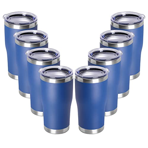 20oz Tumbler with Lid Stainless Steel Tumblers Bulk (8 Count)