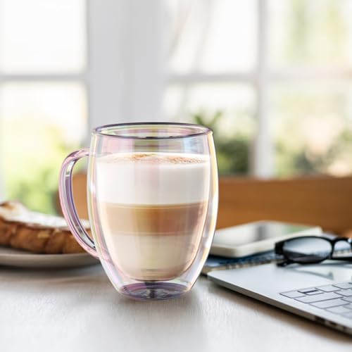 Double Wall Glass Coffee Mugs Set of 2