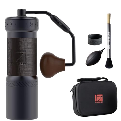 K Ultra Manual Coffee Grinder Iron Gray with Carrying Case
