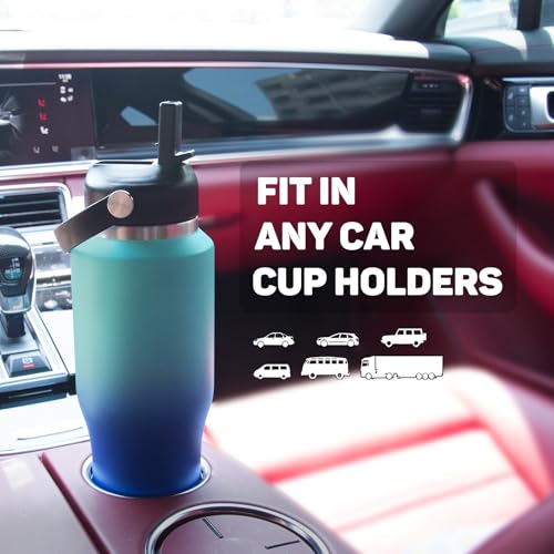 Insulated Water Bottle 32oz with Straw