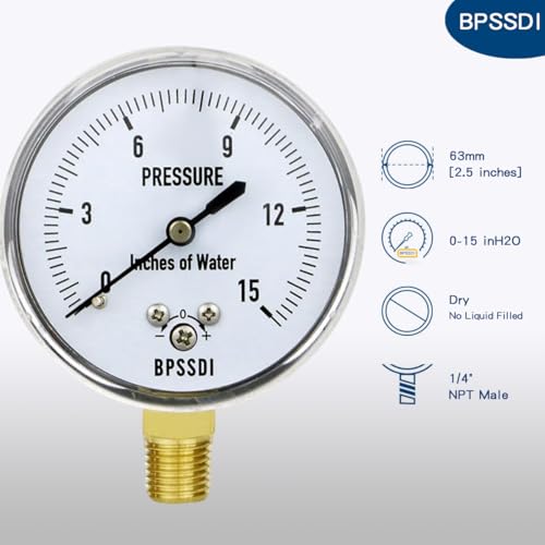 0 15 Inches of Water Column Gauge