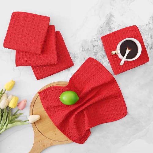 Microfiber Waffle Weave Kitchen Dish Cloths (6 Count)