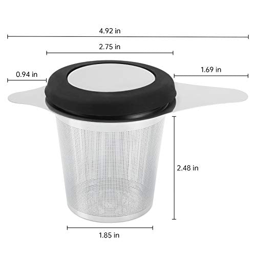 Two Pack Tea Infuser Basket Stainless Steel Tea Strainer Tea Filter With Small Strainer And Lid Tea Diffuser For Loose Tea Superior Brewing Experience
