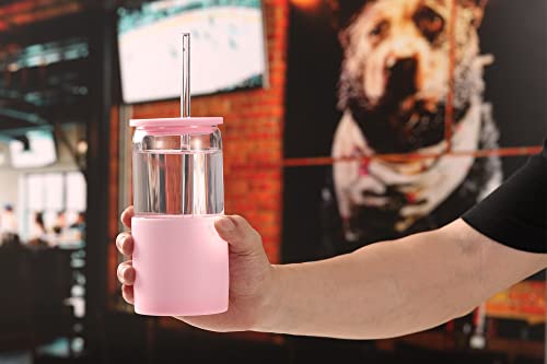 Glass Tumbler with Straw and Lid