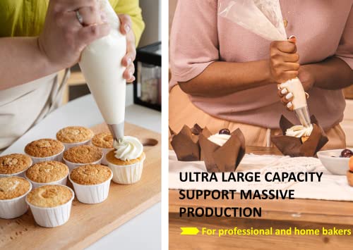 18 Inch Large Piping Bags Disposable Pastry Bags 100 Pack Thick Plastic Anti