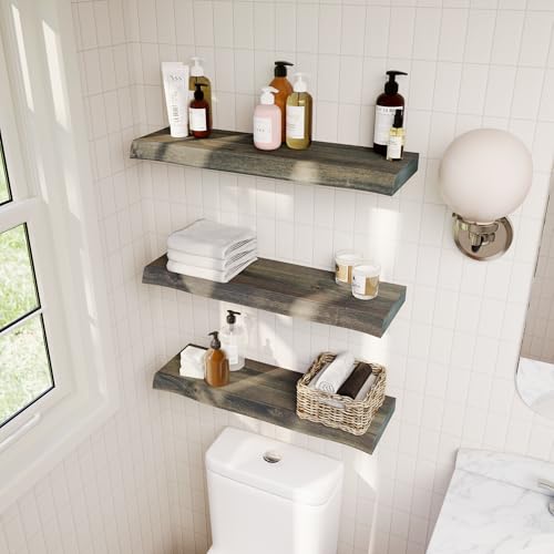 24'' Live Edge Floating Shelves for Wall (2 Count)