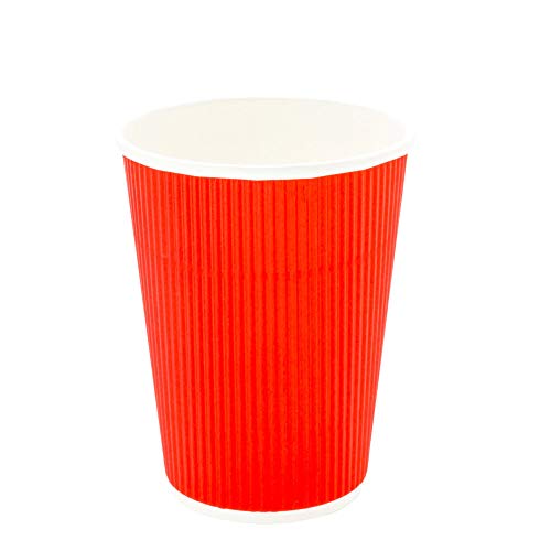 Coffee Cups 500 Pack of 12 oz Ripple Wall Insulated Coffee Cups Non (500 Count)