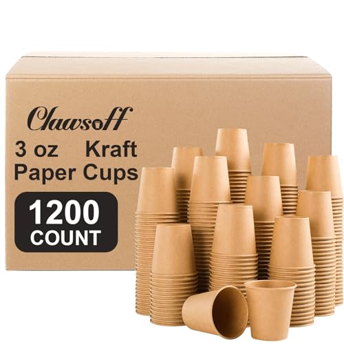 1200 Pack 3 oz Paper Cups Disposable Kraft Mouthwash Bathroom Cups (1200 Count)