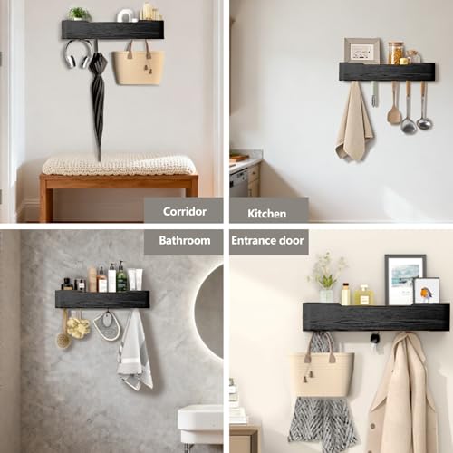 Wall Mounted Coat Rack with Shelf