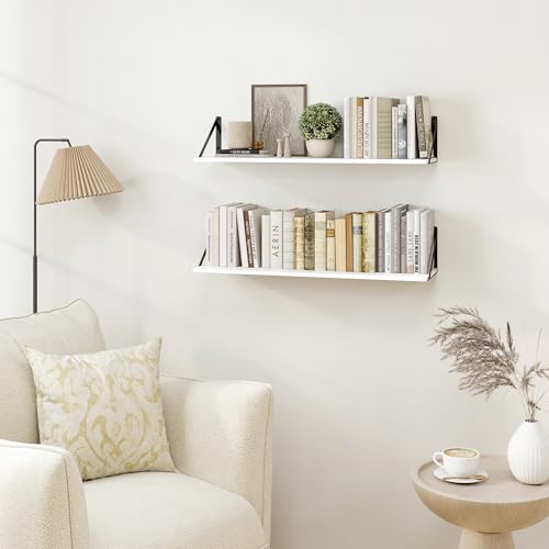 White Deep Floating Shelves for Wall (2 Count)