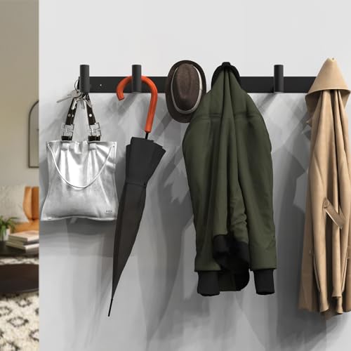 Black Hat and Coat Wall Mount Rack (2 Count)