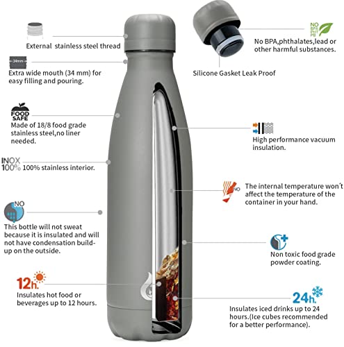17 oz Small Insulated Water Bottle