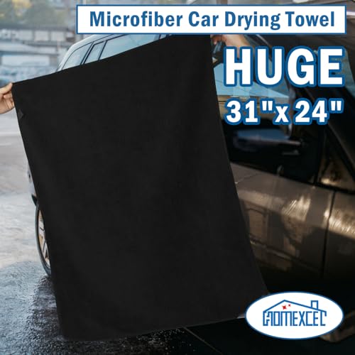 Professional Large Microfiber Car Drying Towels 4 Pack (4 Count)