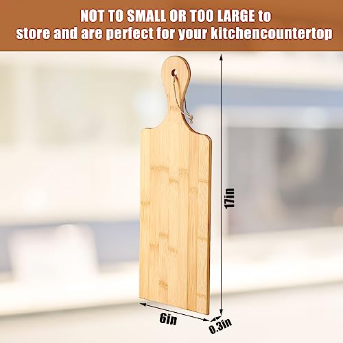 12 Packs Wooden Cutting Board Set with Handles Large Kitchen Serving Plain Chopping Board Bulk Gifts for Mom for Vegetables Meat Pizza Cheese Fruit Bread (12 Count)