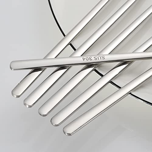 Stainless Steel Cocktail Stir Sticks with Long Handle of 6 Pieces for Coffee & Tea Drinks (6 Count)