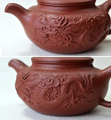 Teapot 8.6oz Chinese Dragon Yixing Clay Zisha Classics Pot Genuine Black Infusers Tea