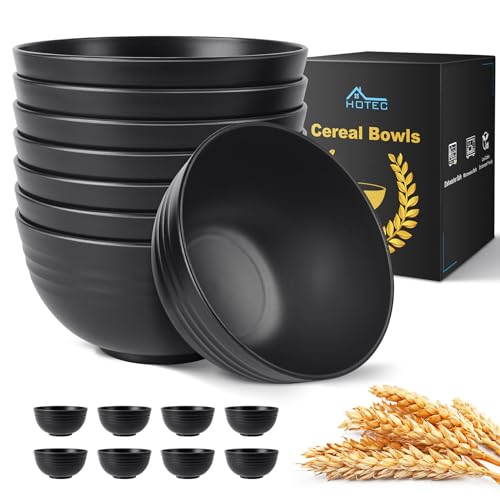 BPA Free Unbreakable Wheat Straw Cereal Bowls (8 Count)